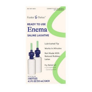 Foster & Thrive Ready To Use Enema Saline Laxative 4.5 Oz, 2 Ct - 1 of 1