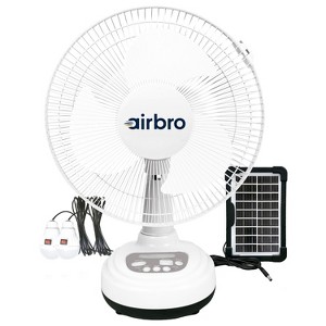 airbro™ FSA-12 12-In. Rechargeable AC/DC Fan with Solar Charging in White - 1 of 4