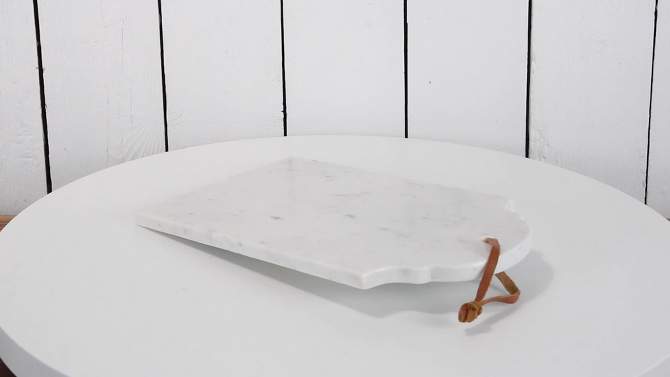 Large White Marble Kitchen Serving Cutting Board - Foreside Home & Garden, 2 of 6, play video