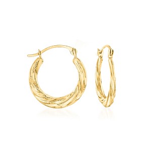Ross-Simons 14kt Yellow Gold Small Twisted Hoop Earrings - 1 of 4