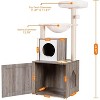 Heybly Wood Litter Box Enclosure Cat Tree - 2 of 3