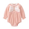 MyKids-USA Baby Solid Color Big Bow Patched Design Beautiful Princess Onesies - 3 of 4