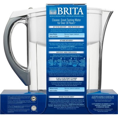 Brita Large 10 Cup BPA Free Water Pitcher with 1 Standard Filter - White, Clear