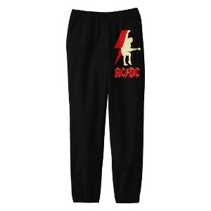 AC/DC Angus Young Red Silhouette Youth Black Graphic Sweatpants - 1 of 3