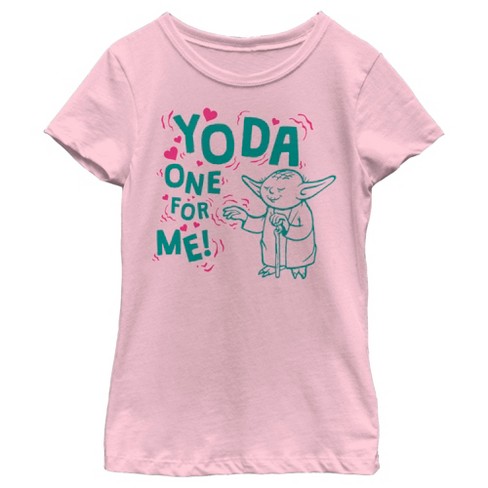 Girl's Star Wars Valentine's Day Yoda One for Me! Force T-Shirt - image 1 of 4