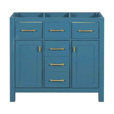 VYNXARIA 36'' Bathroom Vanity - Modern Freestanding Storage Cabinet in Blue