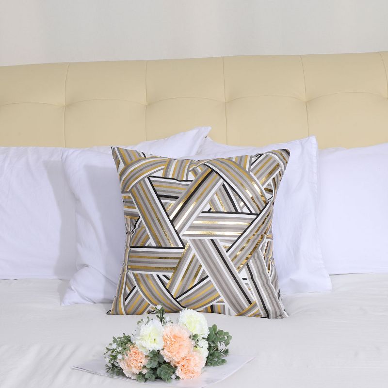 PiccoCasa Bronzing Home Pillowcase Decorative Cushion Pillow Cover Gold Print Throw Pillow Covers, 3 of 9