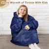 Tirrinia Girls Boys Blanket Hoodie Sweatshirt, Oversized Fleece Pullover, Hooded Fleece Lined Blanket, Christmas Gift for Kids Teens, Youth - 3 of 4