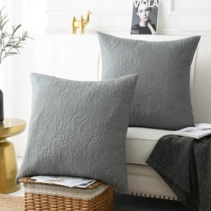 Marcielo 2 Pack Throw Pillow Cover Embroidery Euro Sham Covers - 1 of 4