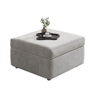 Buenhomino Modern DIY Sectional Sofa, Modular Sectional Couches for Living Room，Light Gray Velvet - 1 of 4