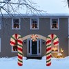 Northlight Lighted Double Candy Cane Archway Outdoor Christmas Decoration - 7' - Warm White - 2 of 4