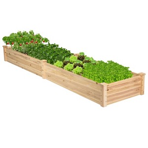 Costway Wooden Raised Garden Bed Outdoor Wood Planter Box for Vegetables Flowers Fruit - 1 of 4