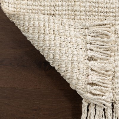 Handwoven Off-White Chunky Jute 2' 6" x 6' Runner Rug
