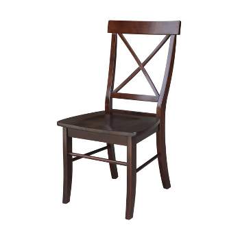 Set of 2 X Back Chairs with Solid Wood - International Concepts