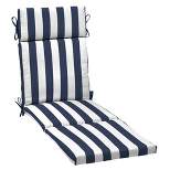Arden Selections Cabana Stripe Outdoor Chaise Lounge Cushion Sapphire