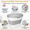 LunaLulink Food storage box with wheels Transparent airtight lid Desiccant tank Dog and cat food folding dispenser with spoon measuring cups - 3 of 4