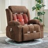 360° Swivel Manual Recliner Chair with Heat Massage, Widen Overstuffed Single Sofa Lounge Chair with Remote Control - 2 of 4