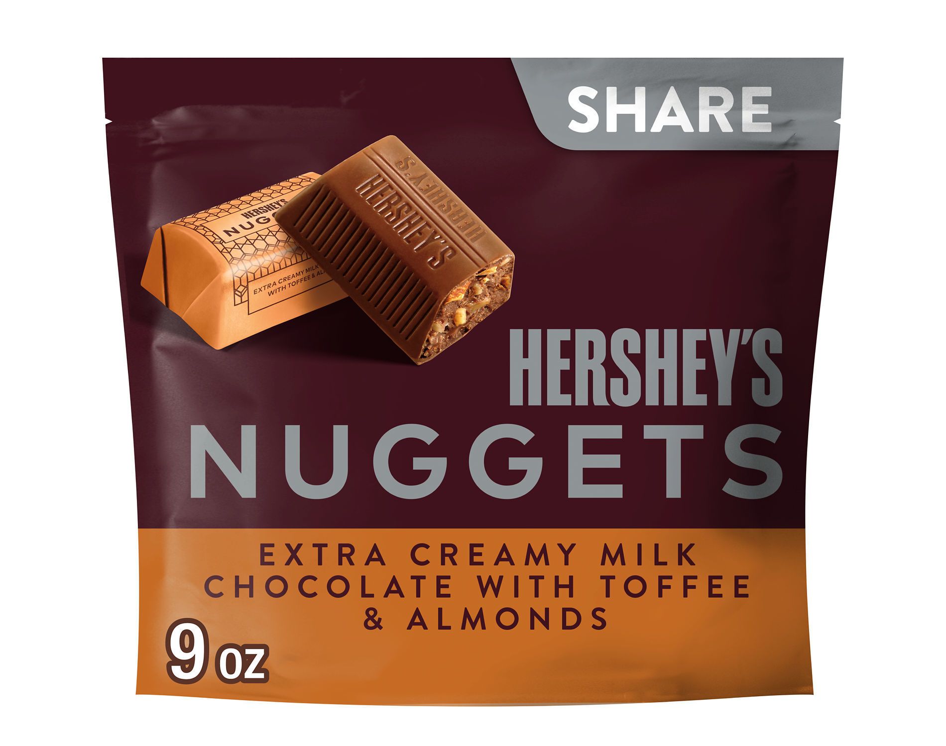 HERSHEY'S Nuggets Milk Chocolate, Toffee And Almonds Candy - 9oz