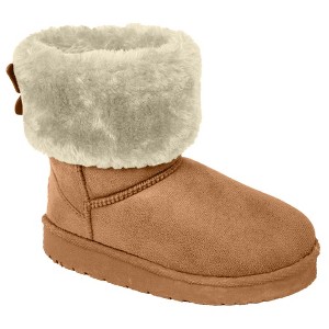 bebe Toddler Girls' Winter Boots - Snow Boots with Faux Fur Cuff, Butterfly Detail, and Cozy Shoes for Little Kid - 1 of 4