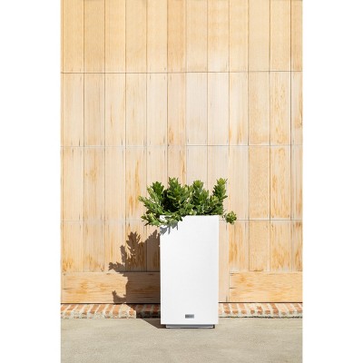 Veradek Block 13.5'' White Galvanized Steel Pedestal Planter