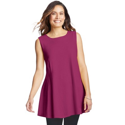 Woman Within Women's Plus Size Sleeveless Fit-And-Flare Tunic Top