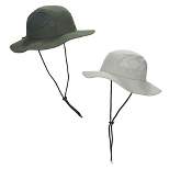 2-Pack Olive & Light Grey Wide Brim Paddler Sun Hat with Vented Mesh Side Panels