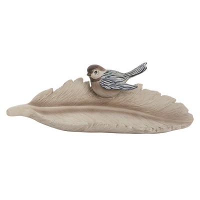Transpac Resin Feather Tray Home Decorations Spring
