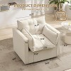360-Degree Swivel Chair with Thick Padded Cushion, Modern Upholstered Reading Chair, Comfy Classic Style Linen Fabric, for Living Room and Bedroom - 3 of 4