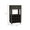 Vynxaria Espresso 1-Drawer 12-Bottle Wine Cabinet - Modern Style, Carbon Finish, 27.44" Height - 3 of 4