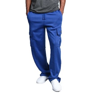 G-Style USA Men's Solid Fleece Heavyweight Cargo Pants - 1 of 4