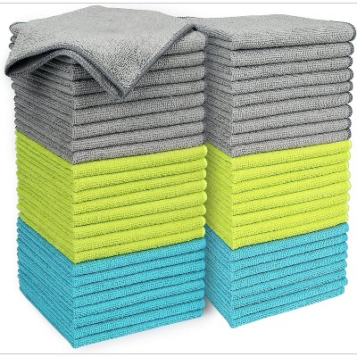 50-Pack Microfiber Cleaning Cloths, Soft Absorbent Towels for Cars, Lint-Free Streak-Free Rags for House