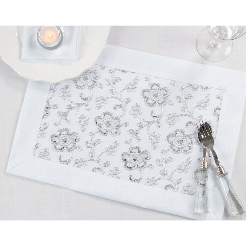 Saro Lifestyle Floral Design Placemats (Set of 4), 4 of 5