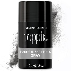 Toppik Hair Building Fibers, Fill In Fine or Thinning Hair Instantly Thicker, Fuller Looking Hair , Gray .42 oz - 1 of 4
