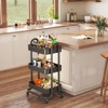 SUGIFT 3-Tier Rolling Utility Cart with Lockable Wheels - 3 of 4