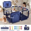 Skirfy 50"x50" Baby Playpen with 30 Ocean Balls, Soft Mesh Baby Fence with Basketball Hoop, Blue Baby Playard - 2 of 4