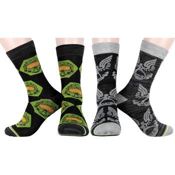 Halo Socks Men's Video Game Gaming UNSC Master Chief Patterns 2 Pack Crew Socks Multicoloured