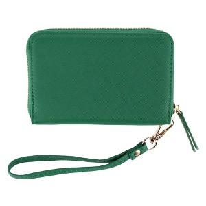CTM Women's Premium Faux Leather Zip Around Wristlet Wallet : Target