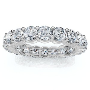 Pompeii3 2 Ct Lab Created Moissanite Eternity Ring Womens Wedding Band 14k White Gold - 1 of 4