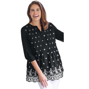 Woman Within Embroidered Pintuck Tunic - 1 of 4