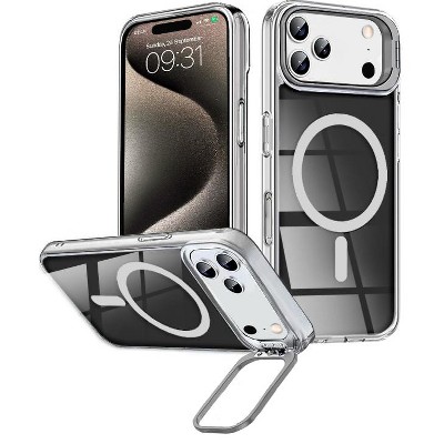 Entronix [Magnetic] Case Compatible with iPhone 17 Pro Max – [Glossy] Color Back with Camera Frame Stand