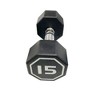 Naysaye Dumbbell 15LBS Octagonal with Chrome Plated Contour Knurled Handle High End RPE Material for Home Gym, Silver, 12"*5"*5" - 2 of 4