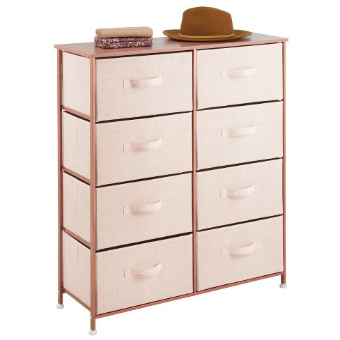 Mdesign Tall Drawer Organizer Storage Tower With 5 Drawers, Light Pink/rose  Gold : Target
