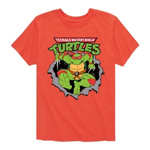 Boys' - Teenage Mutant Ninja Turtles - Raphael Breaking Through Shirt Short Sleeve Graphic T-Shirt - 1 of 4