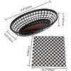 Aoibox Retro Fast Food Basket & Checkered Deli Liner Combo - Dishwasher Safe Plastic Baskets with Disposable Paper Squares (12 Baskets, 100 Liners) - 2 of 4