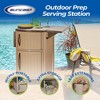Suncast DCP2000 Portable Outdoor Resin Patio Grilling Entertainment Serving Prep Station Table with Cabinet Storage and Drop Leaf Extensions, Beige - image 2 of 4