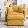 GDFStudio Sidney Modern 46" Chenille Upholstered Swivel Accent Chair with Ottoman and 3 Drawers - 2 of 4