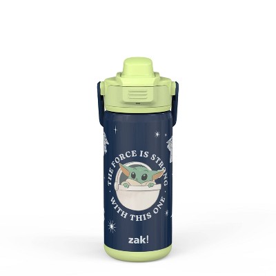 Zak Designs 16oz Plastic Kids' Water Bottle with Bumper and Antimicrobial Spout 'Star Wars Mandalorian The Child