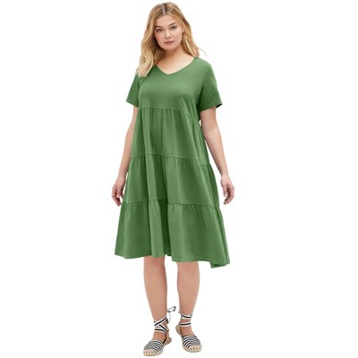 ellos Plus Size Tiered Knit Tee Dress