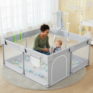 ベビープレイパン (Playpan) Fodoss Baby Playpen 47x47 Inch, Indoor Outdoor Baby Play Yard with