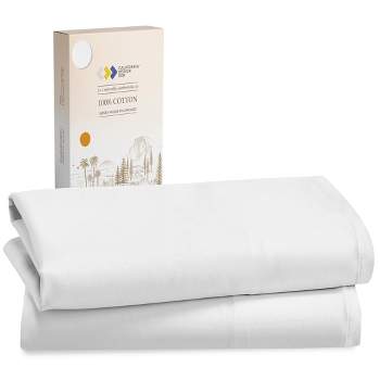 100% Cotton Pillow Cases Set of 2 Soft & Cooling Sateen Weave by California Design Den